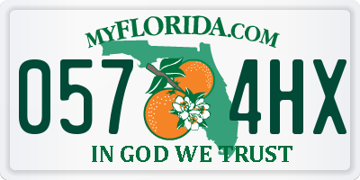 FL license plate 0574HX