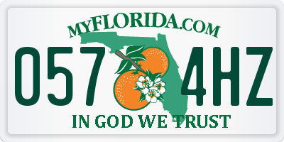 FL license plate 0574HZ