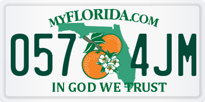 FL license plate 0574JM