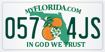FL license plate 0574JS