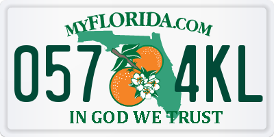 FL license plate 0574KL
