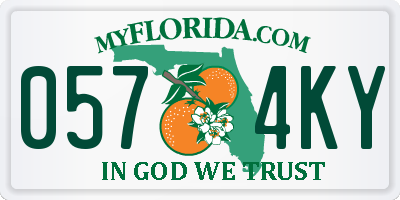 FL license plate 0574KY