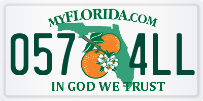 FL license plate 0574LL