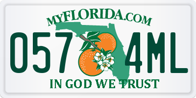 FL license plate 0574ML