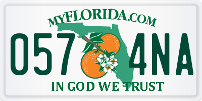 FL license plate 0574NA