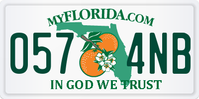 FL license plate 0574NB
