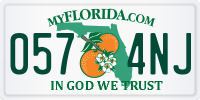FL license plate 0574NJ