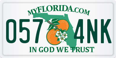 FL license plate 0574NK