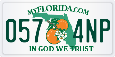 FL license plate 0574NP