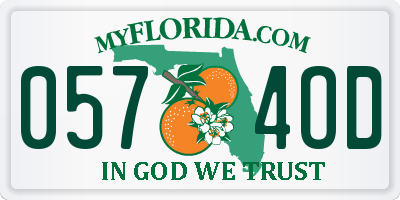FL license plate 0574OD