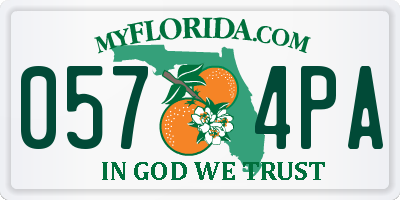 FL license plate 0574PA
