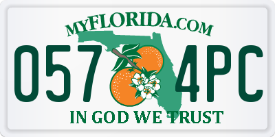FL license plate 0574PC