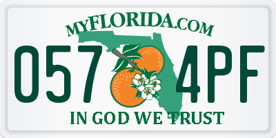 FL license plate 0574PF