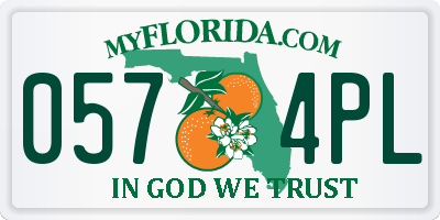FL license plate 0574PL
