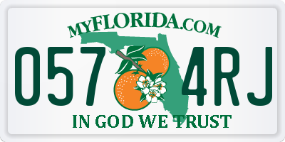 FL license plate 0574RJ