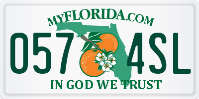 FL license plate 0574SL