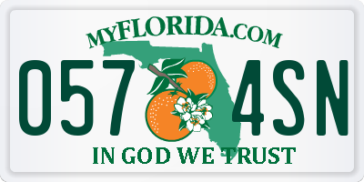 FL license plate 0574SN