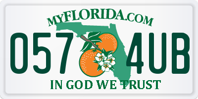 FL license plate 0574UB