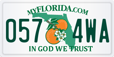 FL license plate 0574WA