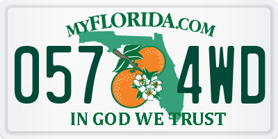 FL license plate 0574WD