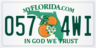 FL license plate 0574WI