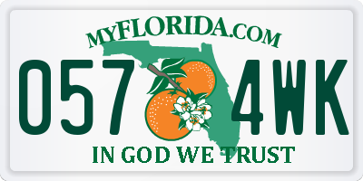 FL license plate 0574WK
