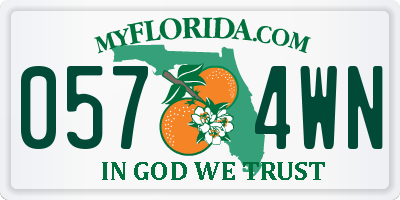 FL license plate 0574WN