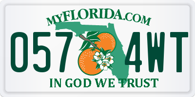 FL license plate 0574WT
