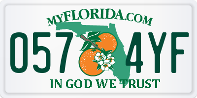 FL license plate 0574YF