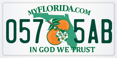 FL license plate 0575AB