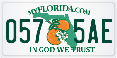 FL license plate 0575AE