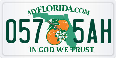 FL license plate 0575AH