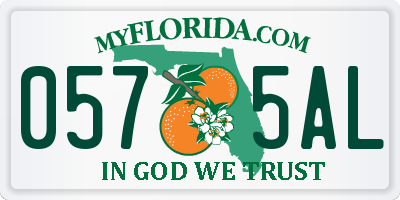 FL license plate 0575AL