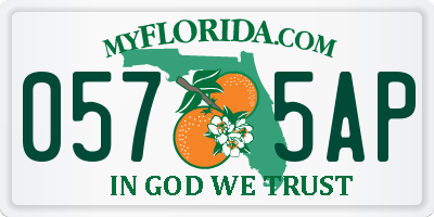 FL license plate 0575AP