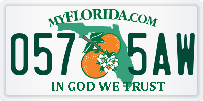 FL license plate 0575AW