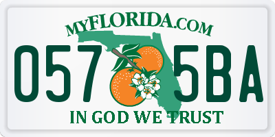 FL license plate 0575BA