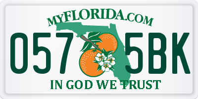 FL license plate 0575BK