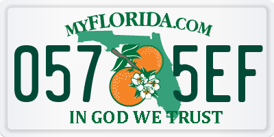 FL license plate 0575EF