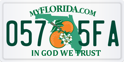 FL license plate 0575FA