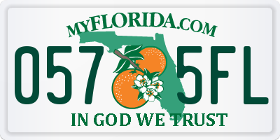FL license plate 0575FL