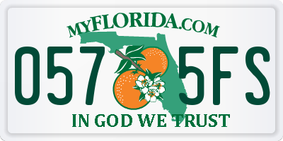 FL license plate 0575FS