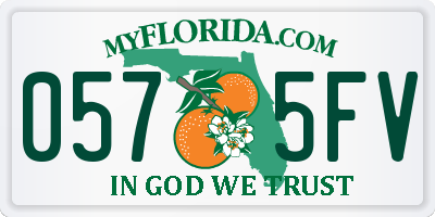 FL license plate 0575FV