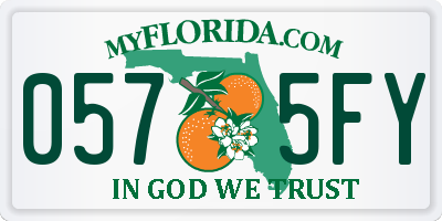 FL license plate 0575FY