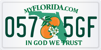 FL license plate 0575GF