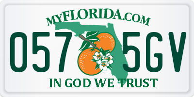 FL license plate 0575GV