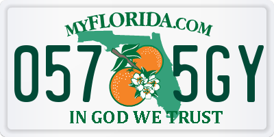 FL license plate 0575GY