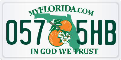 FL license plate 0575HB