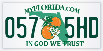 FL license plate 0575HD