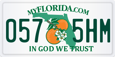 FL license plate 0575HM