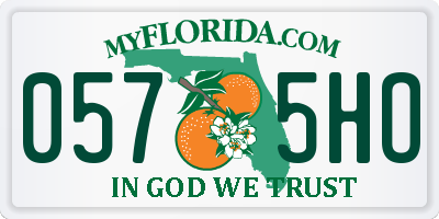 FL license plate 0575HO